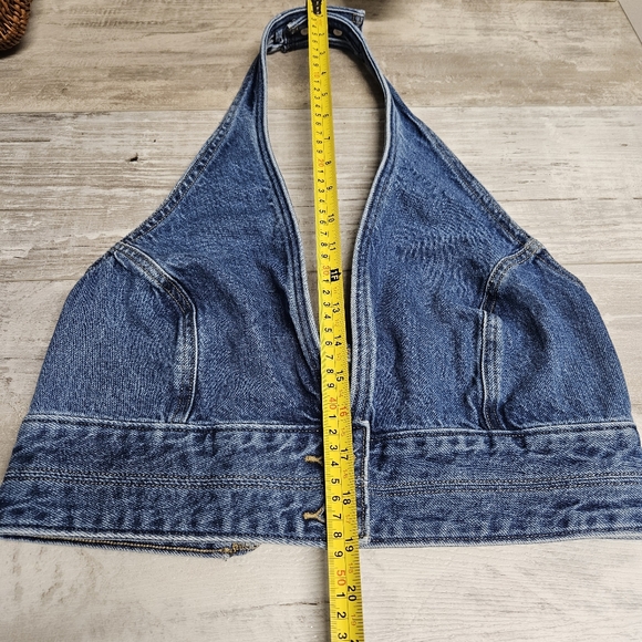 Levi's Daisy Denim Halter Top Size Large Festival Coachella Coquette - Picture 4 of 16